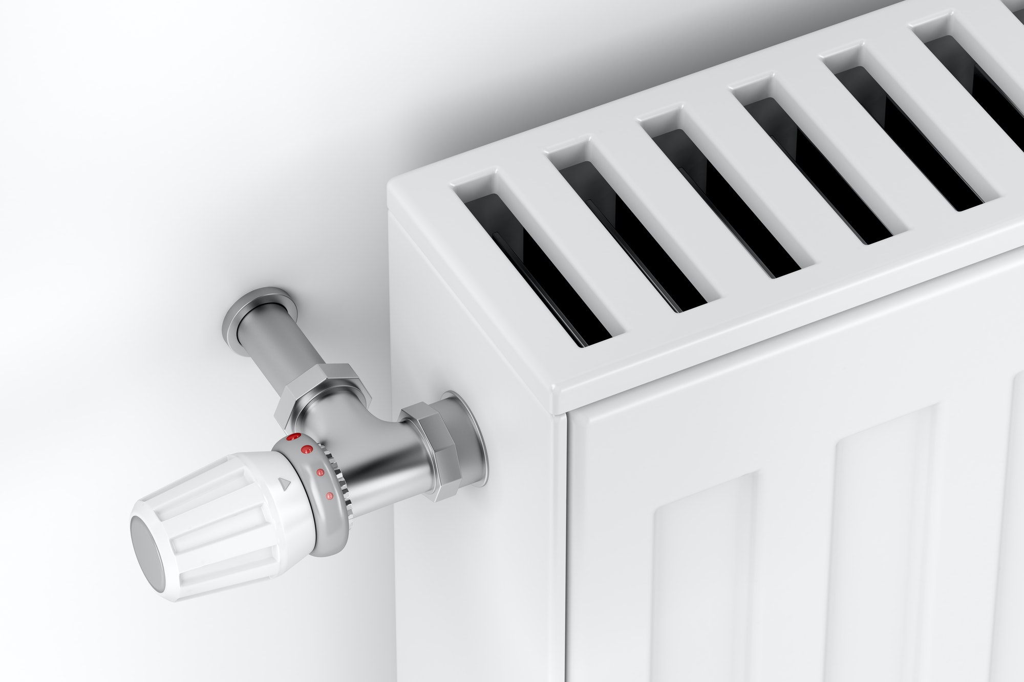 Heating radiator with thermostat valve by Edinburgh Gas Renewables